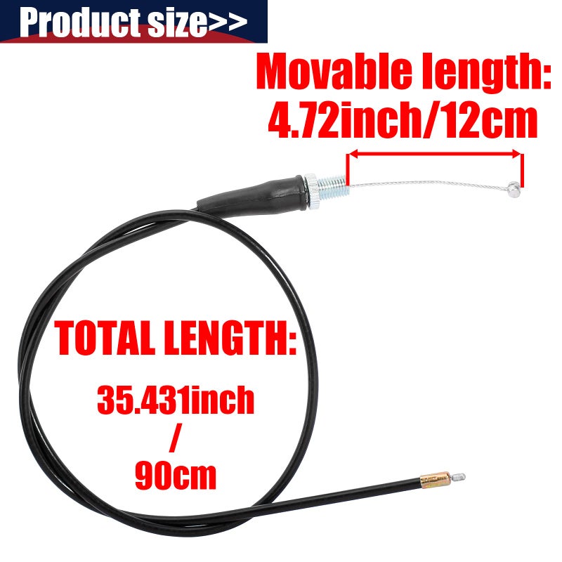 QAZAKY Black Throttle Cable for 49cc 50cc 70cc 90cc 110cc 125cc 140cc 150cc 4-stroke Engine ATV Quad Scooter Go Kart Moped Chopper Pit Dirt Mini Bike XR50 CRF50 XR70 CRF70 XR80 CRF80 Z50R TTR SSR SDG - Image 2